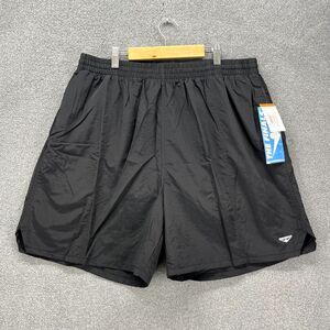 The Finals Shorts Mens 2XL Black Trunk Deck Logo Lined Drawstring‎ Swimwear